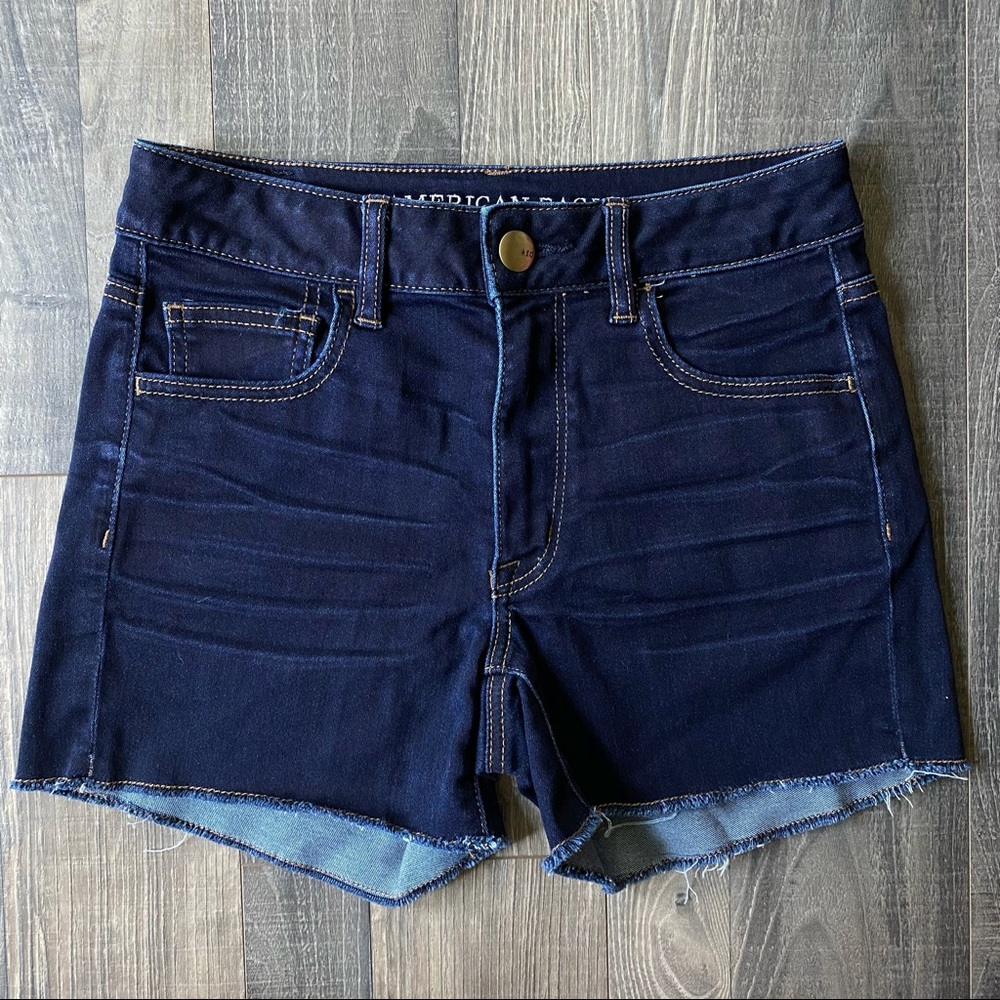 American Eagle AE Hi-Rise 9" Shortie High Waisted Denim Shorts Women's Size 6